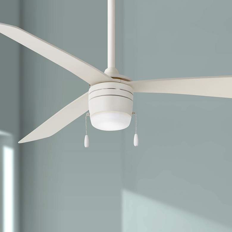 Image 1 44" Minka Aire Vital Flat White LED Ceiling Fan with Pull Chain