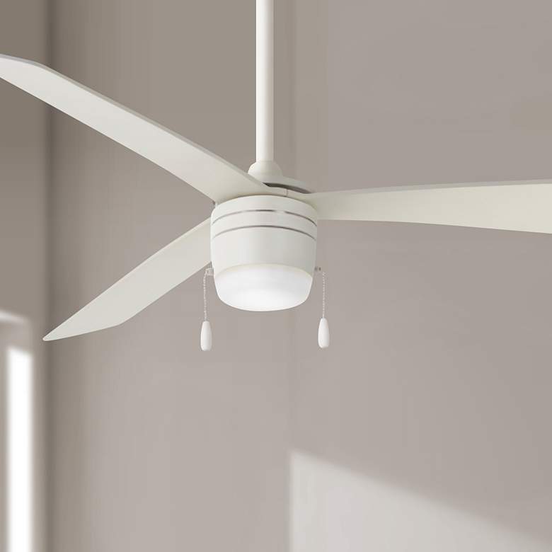 Image 1 44 inch Minka Aire Vital Flat White LED Ceiling Fan with Pull Chain