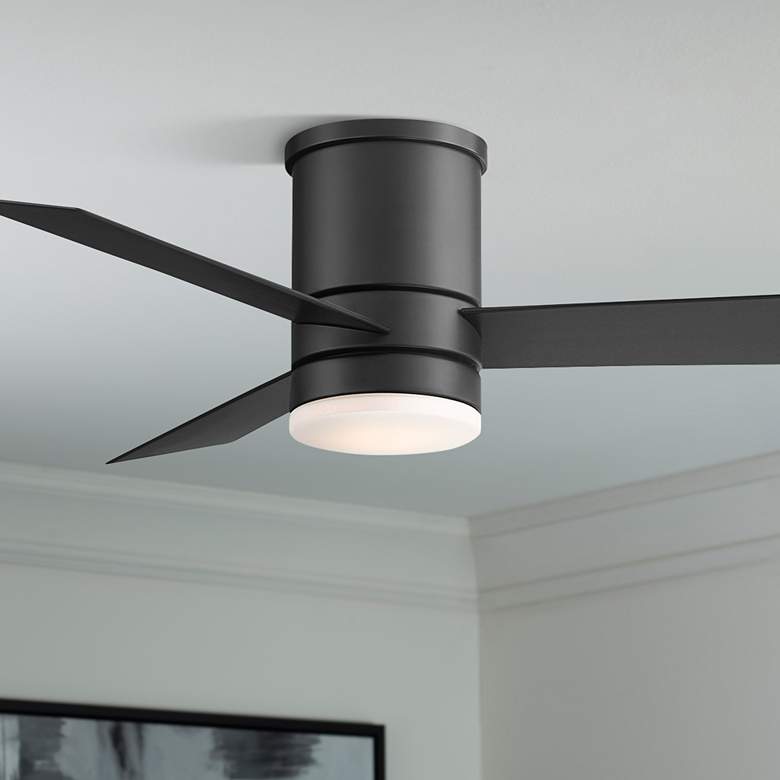 Image 1 44" Modern Forms Axis Black Flush Mount 2700K LED Smart Ceiling Fan
