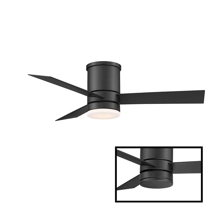 Image 3 44" Modern Forms Axis Black Flush Mount 2700K LED Smart Ceiling Fan more views