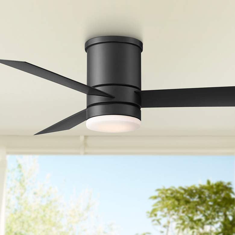 Image 1 44" Modern Forms Axis Flush Black LED Smart Ceiling Fan