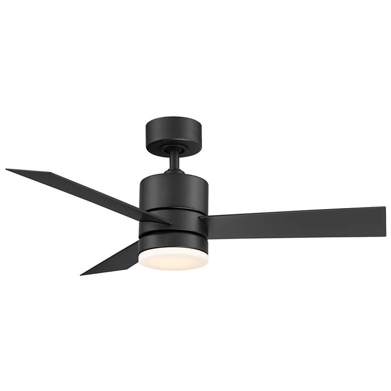 Image 1 44" Modern Forms Axis Matte Black 2700K LED Wet Rated Smart Fan