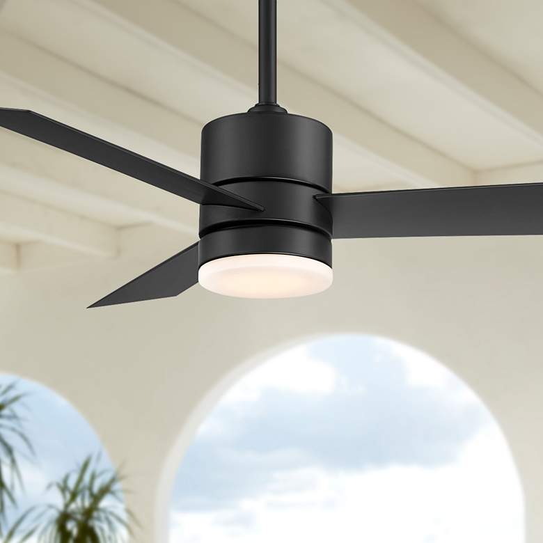 Image 1 44" Modern Forms Axis Matte Black LED Smart Indoor-Outdoor Ceiling Fan