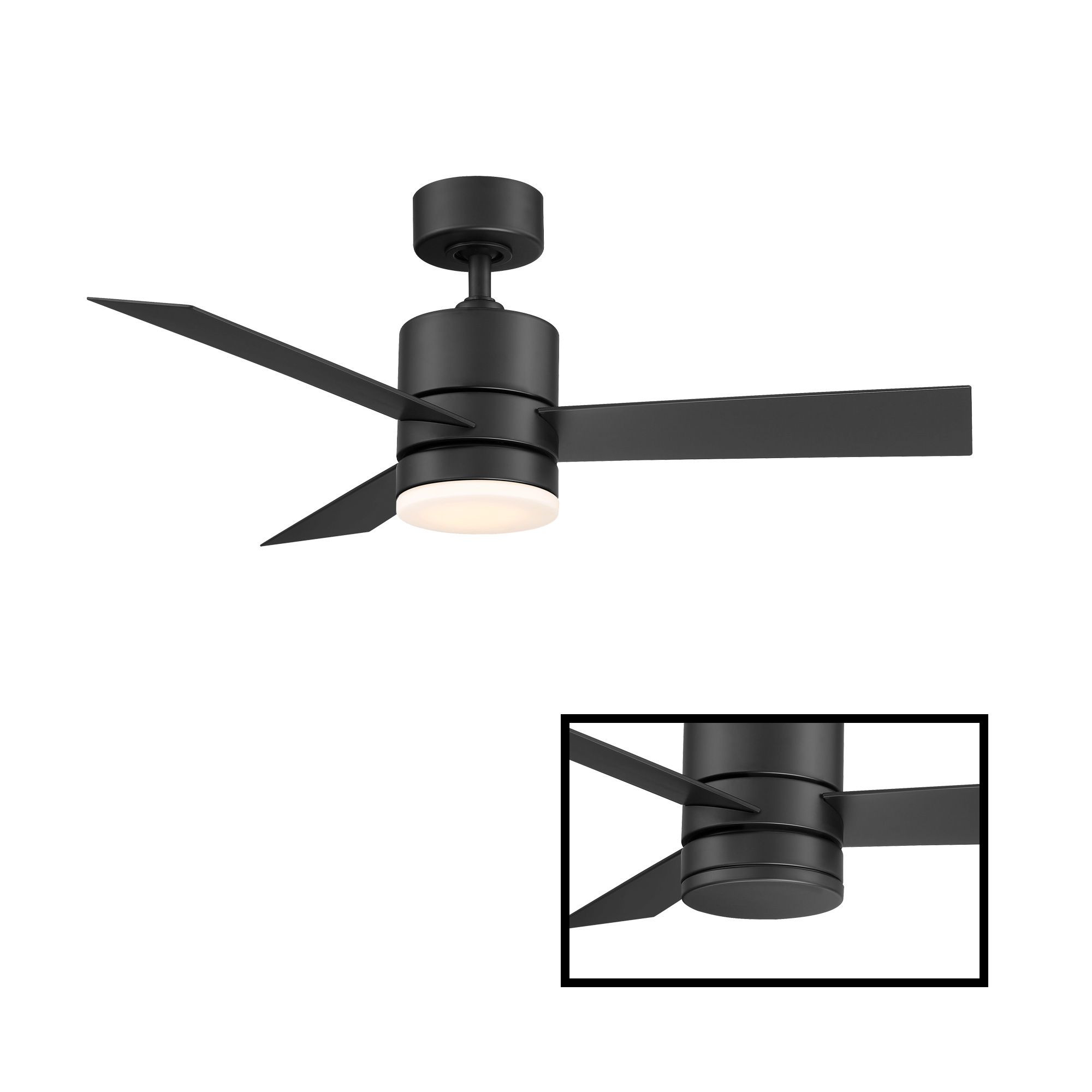 Thumbnail2 of 44" Modern Forms Axis Matte Black LED Smart Indoor/Outdoor Ceiling Fan more views