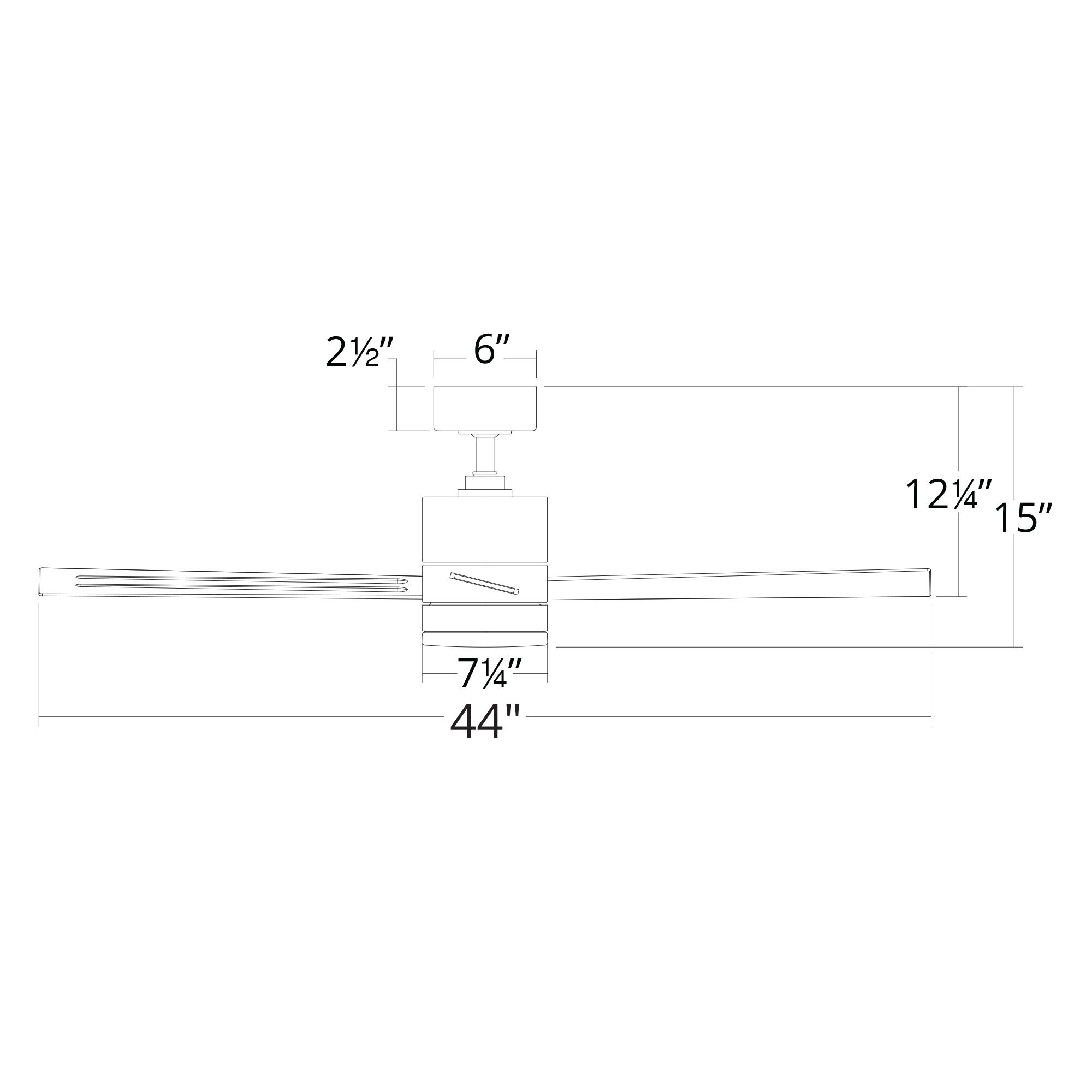 44" Modern Forms Axis Matte Black LED Smart Indoor/Outdoor Ceiling Fan