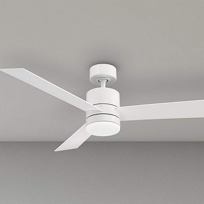 Image 2 44" Modern Forms Axis Matte White 2700K LED Wet Rated Smart Fan
