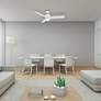 44" Modern Forms Axis Matte White LED Smart Ceiling Fan in scene