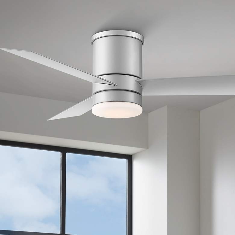 Image 1 44" Modern Forms Axis Titanium Silver LED Hugger Ceiling Fan