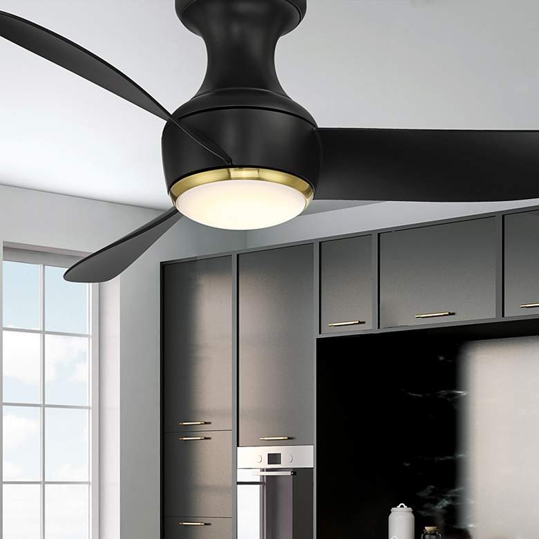 Image 1 44" Modern Forms Corona Black Brass 2700K LED Ceiling Fan