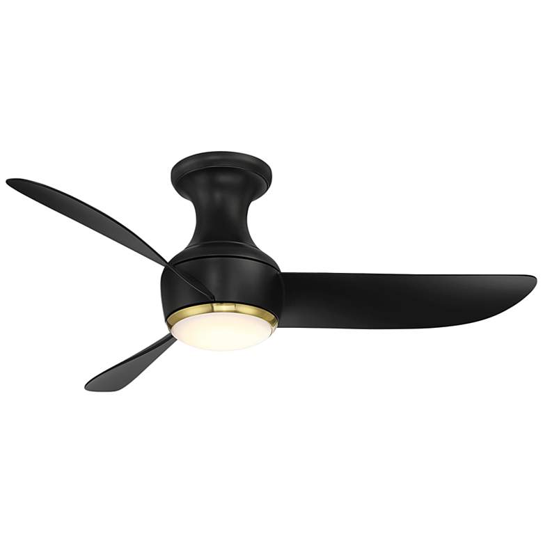 44&quot; Modern Forms Corona Black Brass LED Hugger Ceiling Fan with Remote