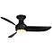 44" Modern Forms Corona Black Brass LED Hugger Ceiling Fan with Remote