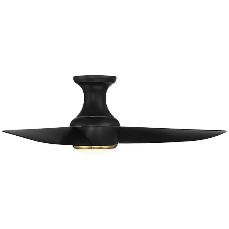 44&quot; Modern Forms Corona Black Brass LED Hugger Ceiling Fan with Remote more views