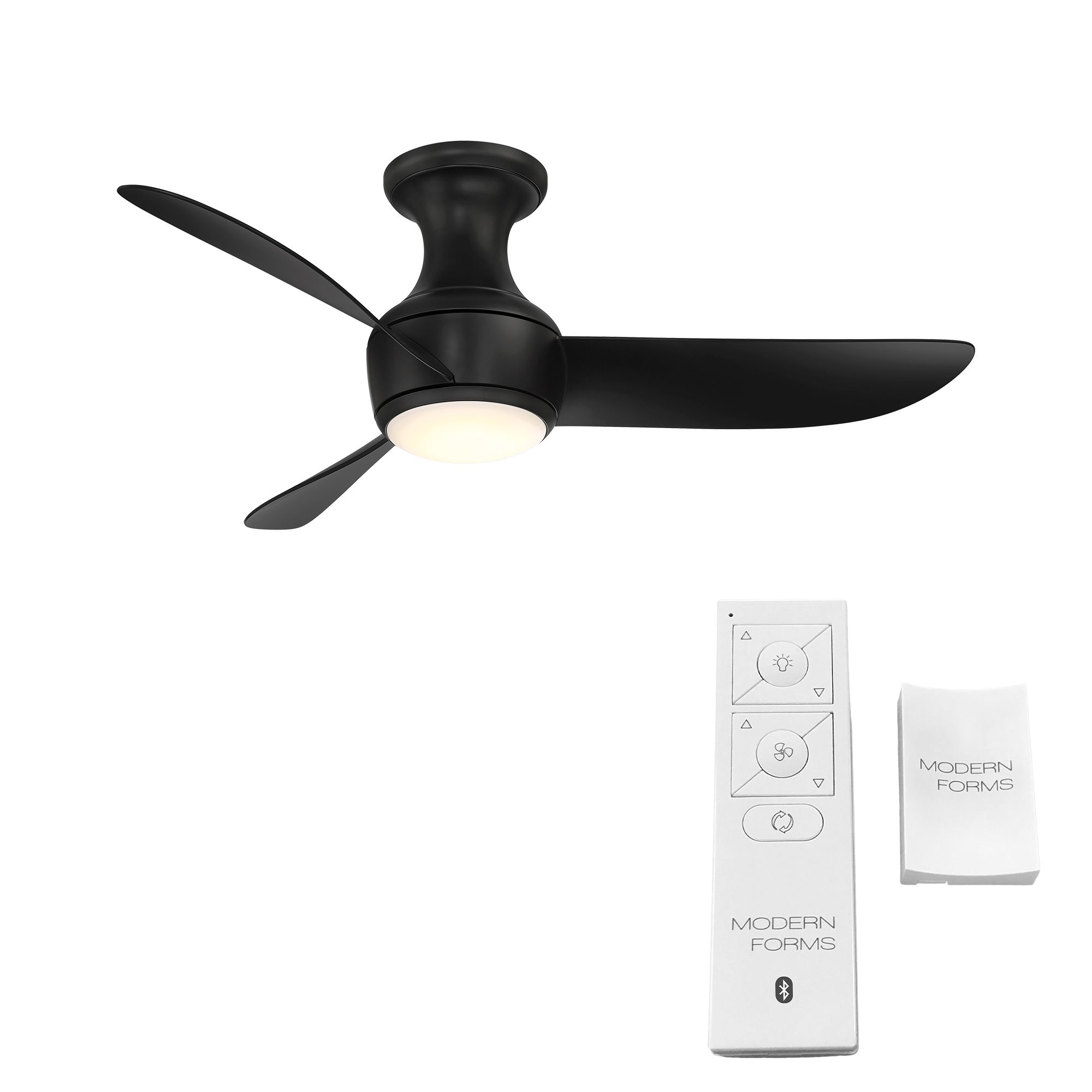 44" Modern Forms Corona Matte Black 2700K LED Ceiling Fan - Made to Or