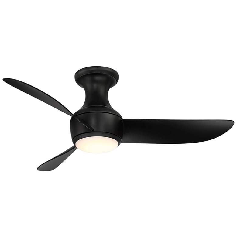 Image 2 44" Modern Forms Corona Matte Black LED Hugger Smart Ceiling Fan