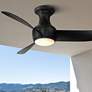 44" Modern Forms Corona Matte Black LED Hugger Smart Ceiling Fan