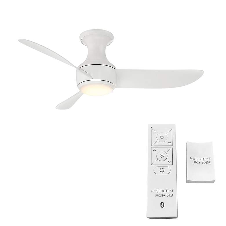 Image 5 44 inch Modern Forms Corona Matte White LED 2700K Hugger Smart Ceiling Fan more views