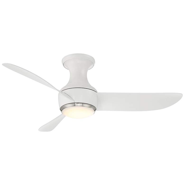 Image 1 44" Modern Forms Corona Matte White LED 3500K Hugger Smart Ceiling Fan