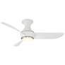 44" Modern Forms Corona Matte White LED 3500K Hugger Smart Ceiling Fan