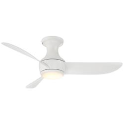 44&quot; Modern Forms Corona Matte White LED Hugger Ceiling Fan with Remote