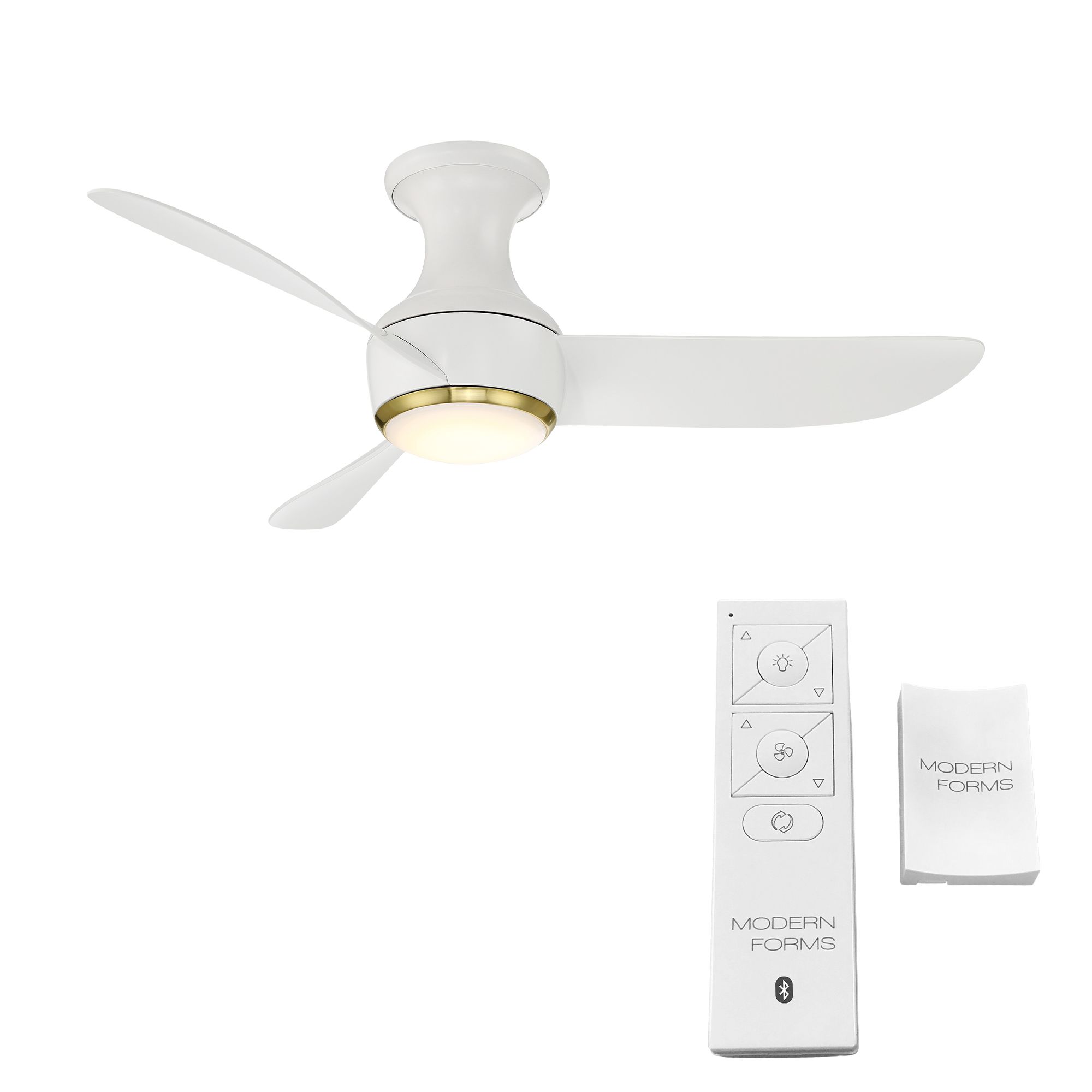 Image 6 44" Modern Forms Corona White LED Smart Hugger Ceiling Fan Made to Ord more views