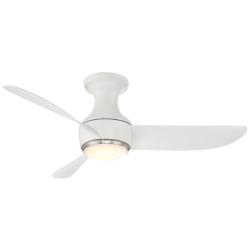 44&quot; Modern Forms Corona White Nickel LED Hugger Fan with Remote