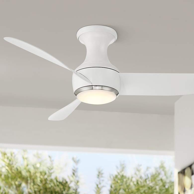 Image 1 44" Modern Forms Corona White Nickel LED Smart Hugger Fan