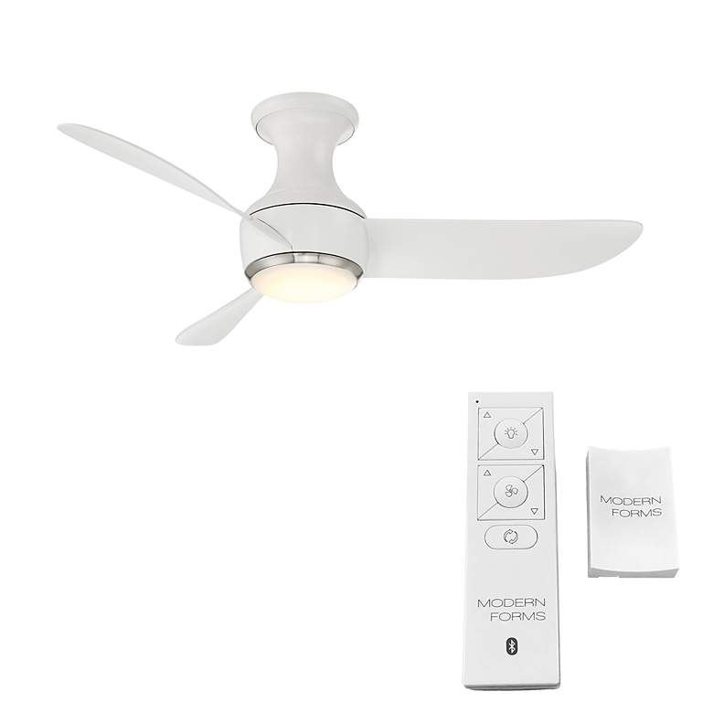 Image 5 44 inch Modern Forms Corona White Nickel LED Smart Hugger Fan more views