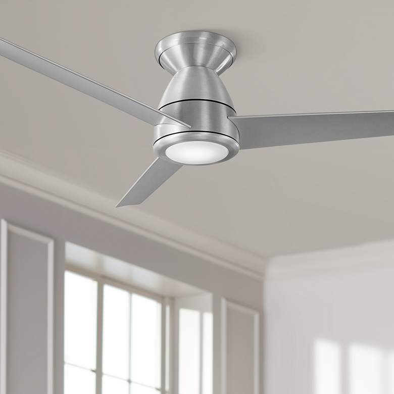Image 1 44" Modern Forms Tip Top Brushed Aluminum Wet Rated LED Smart Fan