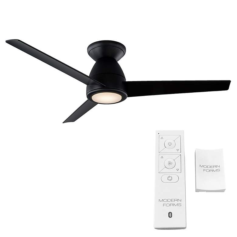 Image 5 44" Modern Forms Tip Top Matte Black LED Hugger Ceiling Fan more views