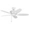 44" Monte Carlo Centro Max II Matte White Pull Chain Ceiling Fan