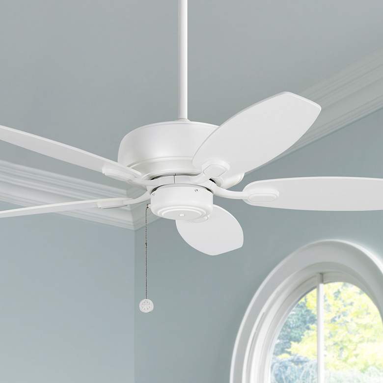 Image 1 44 inch Monte Carlo Centro Max II Matte White Pull Chain Ceiling Fan