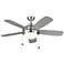 44" Monte Carlo Discus Classic Brushed Steel LED Ceiling Fan