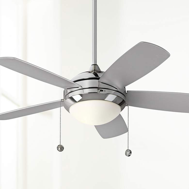 Image 1 44 inch Monte Carlo Discus Classic Polished Nickel LED Ceiling Fan