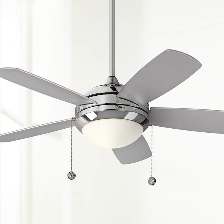 Image 1 44" Monte Carlo Discus Classic Polished Nickel LED Ceiling Fan