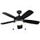 44" Monte Carlo Discus II Matte Black LED Ceiling Fan