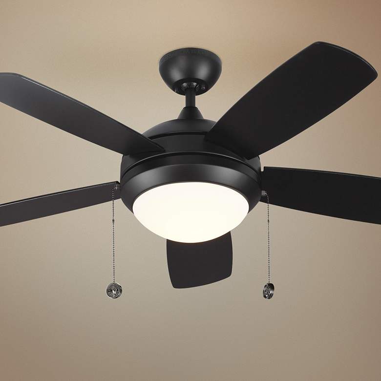 Image 1 44" Monte Carlo Discus II Matte Black LED Ceiling Fan