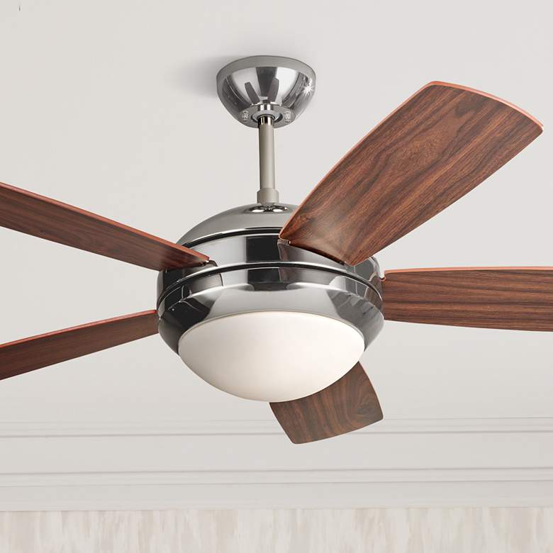 Image 1 44 inch Monte Carlo Discus II Polished Nickel Ceiling Fan