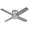 44" Oxygen Oslo Satin Nickel Damp Hugger Ceiling Fan with Wall Control