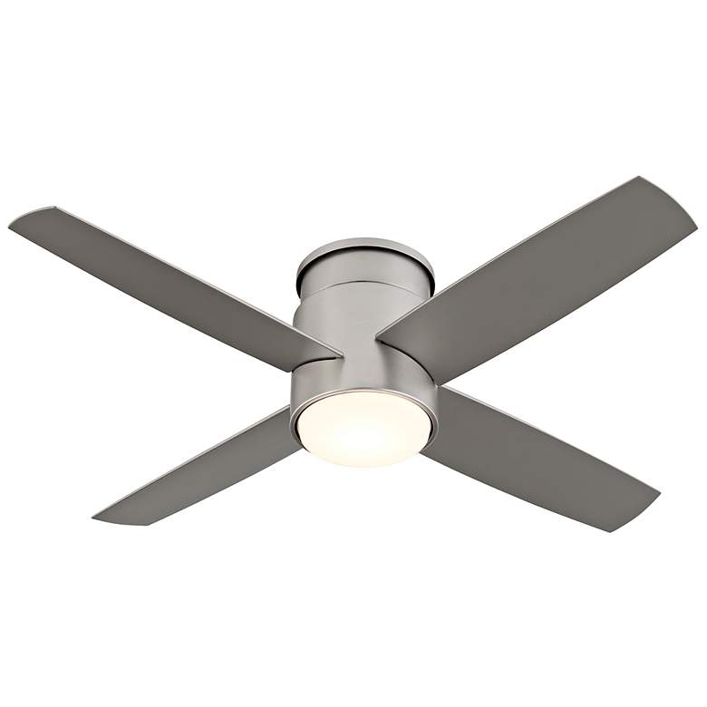Image 4 44" Oxygen Oslo Satin Nickel Damp Hugger Ceiling Fan with Wall Control more views