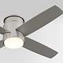 6_44" Oxygen Oslo Satin Nickel Damp Hugger Ceiling Fan with Wall Control more views