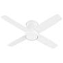 1_44" Oxygen Oslo White Damp Rated Hugger Ceiling Fan with Wall Control