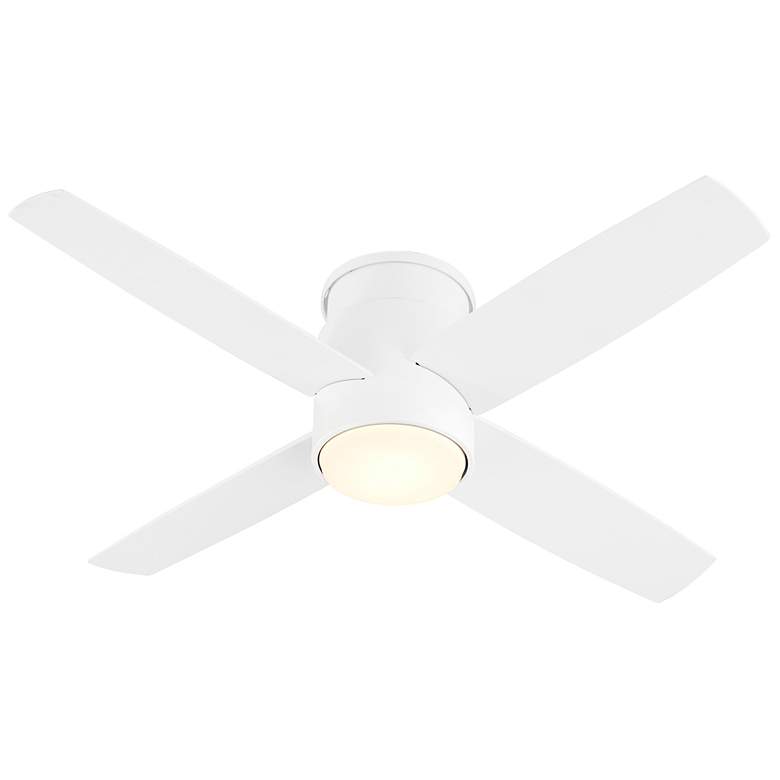 Image 6 44" Oxygen Oslo White Damp Rated Hugger Ceiling Fan with Wall Control more views