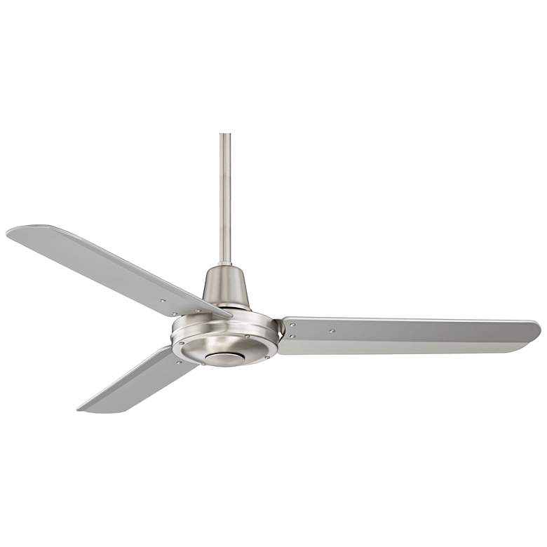 44 inch Plaza DC Brushed Nickel Damp Rated Ceiling Fan with Remote