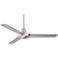 44" Plaza DC Brushed Nickel Damp Rated Ceiling Fan with Remote