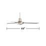 44" Plaza DC Brushed Nickel Damp Rated Ceiling Fan with Remote