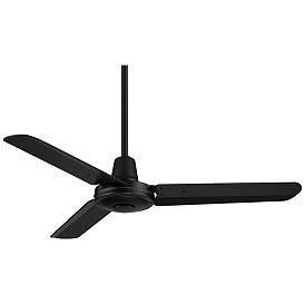 Image2 of 44" Plaza DC Matte Black Finish Damp Rated Ceiling Fan with Remote