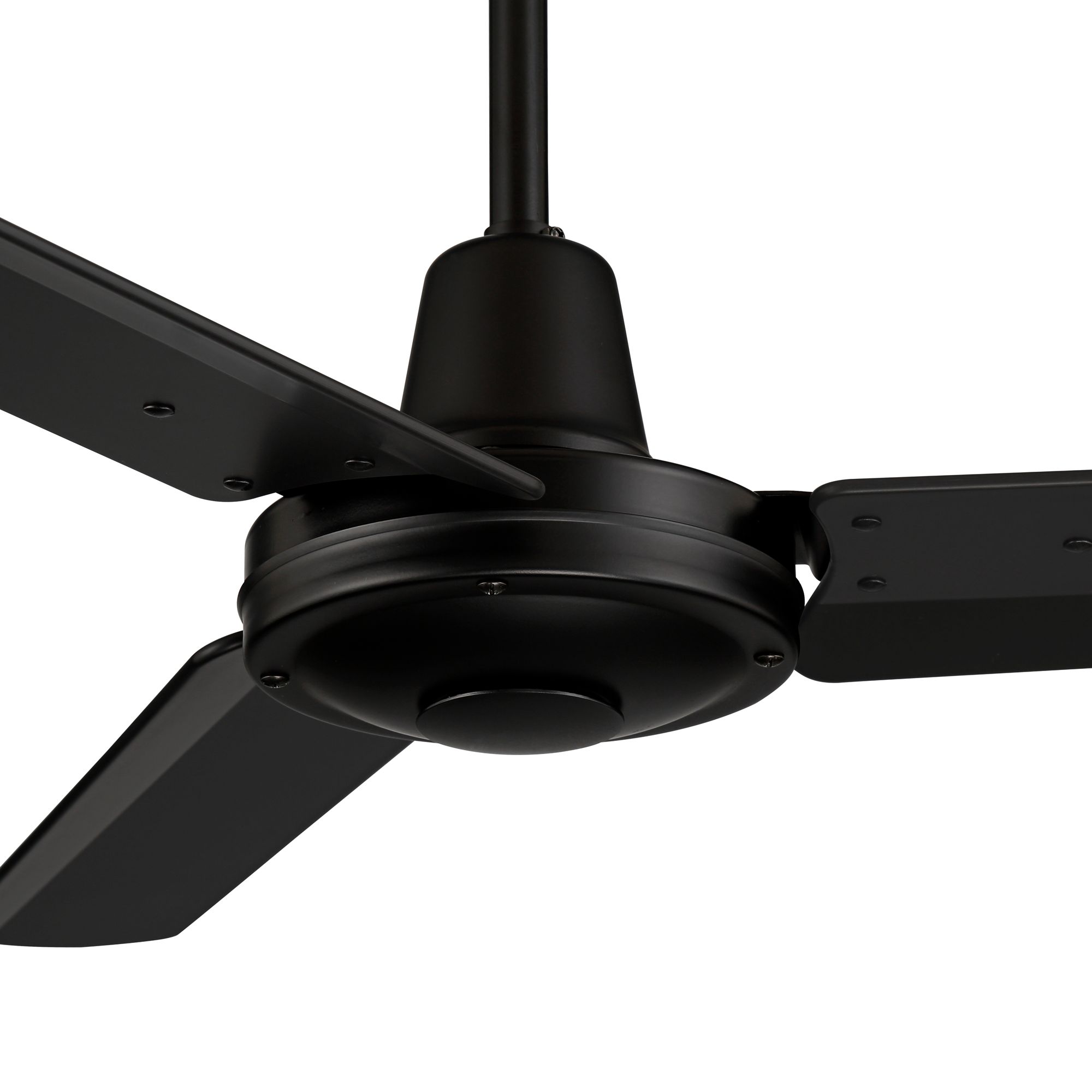44" Plaza DC Matte Black Finish Damp Rated Ceiling Fan with Remote
