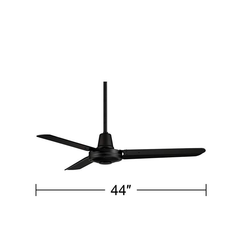 Image 7 44" Plaza DC Matte Black Finish Damp Rated Ceiling Fan with Remote more views