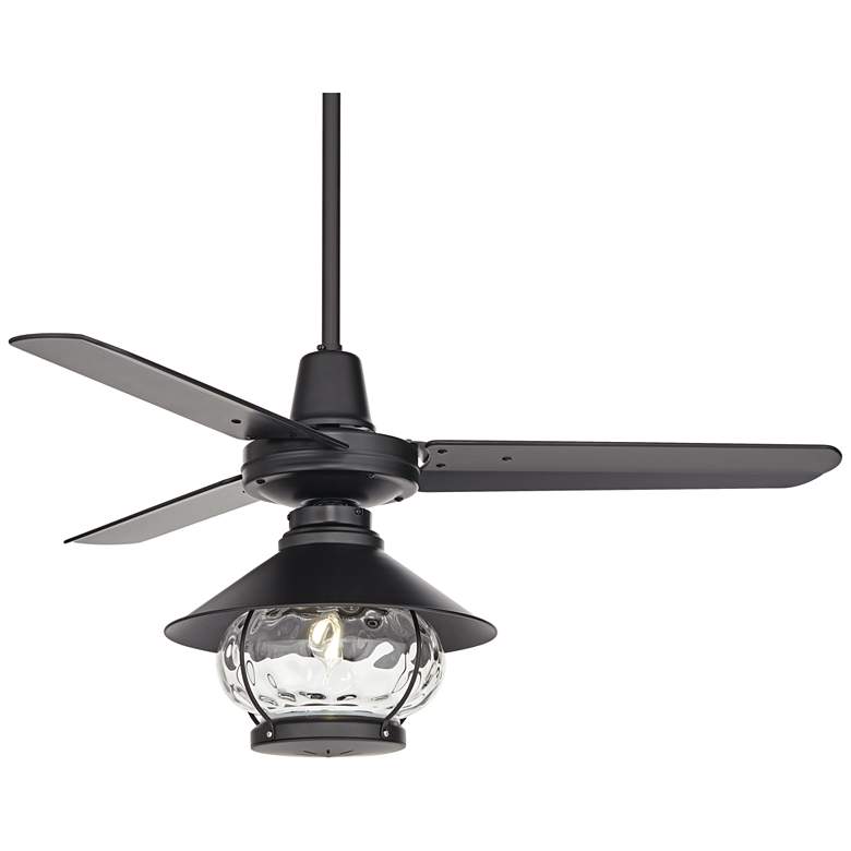 Image 2 44" Plaza DC Matte Black Finish Damp Rated LED Ceiling Fan