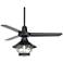 44" Plaza DC Matte Black Finish Damp Rated LED Ceiling Fan